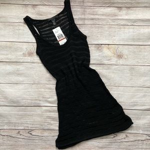 Kenneth Cole Open Knit Tunic Tank Top NWT Women’s Size Xtra Small Black